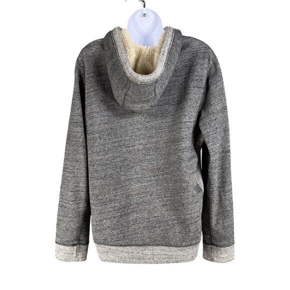 Abercrombie & Fitch Men M Y2K Gray Deep Pile Sherpa Lined Full Zip Hoodie Jacket - Picture 6 of 16